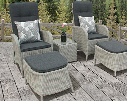 Resin Garden Furniture Chairs, Grey Resin Wicker Outdoor Furniture
