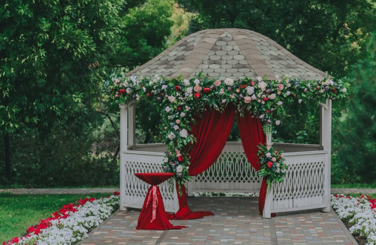 gazebo with slabs base
