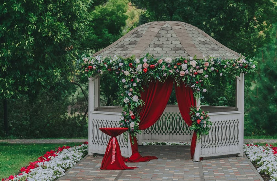 gazebo with slabs base