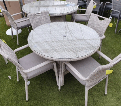 small round stackable rattan dining set
