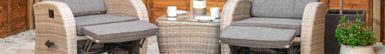 bistro set for relaxing with footstools