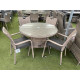 Sharnford Stacking 4 Seater Rattan Dining Set in Cappuccino 