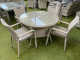 Sharnford Stacking 4 Seater Rattan Dining Set in Latte