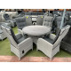 Burbage 4 Seater Round Reclining Dining Set in Silver Grey Rattan