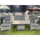 Burbage Reclining Rattan Sofa Set + Adjustable Table in Silver Grey