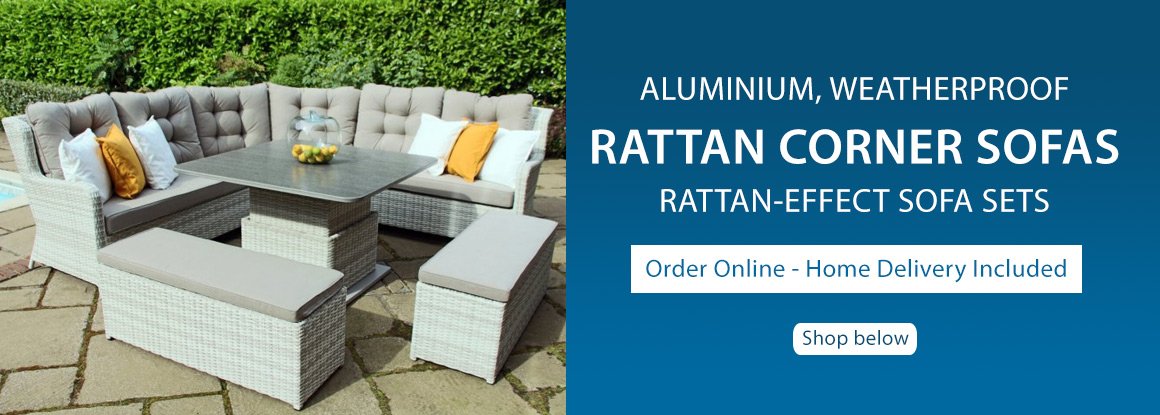 Rattan Corner Sofas Free Delivery, All Weather Garden Outdoor Rattan Corner Sofa