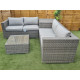 Ashby Corner Sofa Set + Storage in Grey Rattan