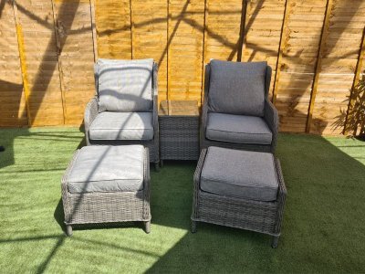 Reclining Rattan Garden Chairs Furniture Sets Free Delivery Recliner Uk Centre Ping - Garden Furniture Set Reclining Chairs