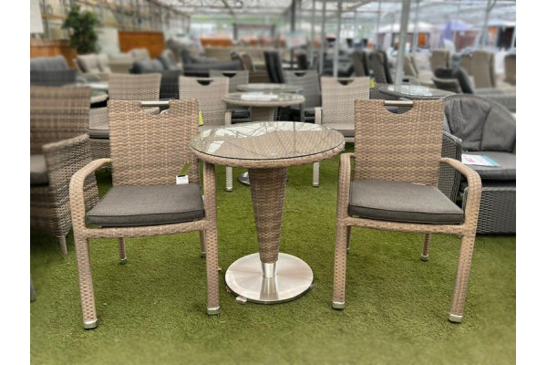 Sharnford Stacking Rattan Bistro Set in Brown