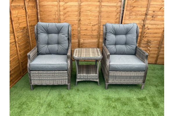 Sapcote Deluxe Reclining Set in Brown Rattan