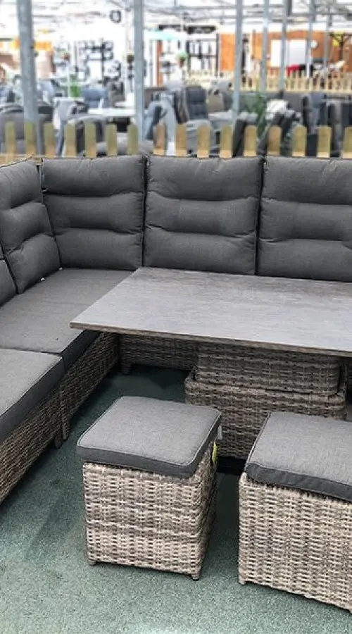 #AskGCS for Large Reclining Rattan Corner Sofa Set - Cappuccino