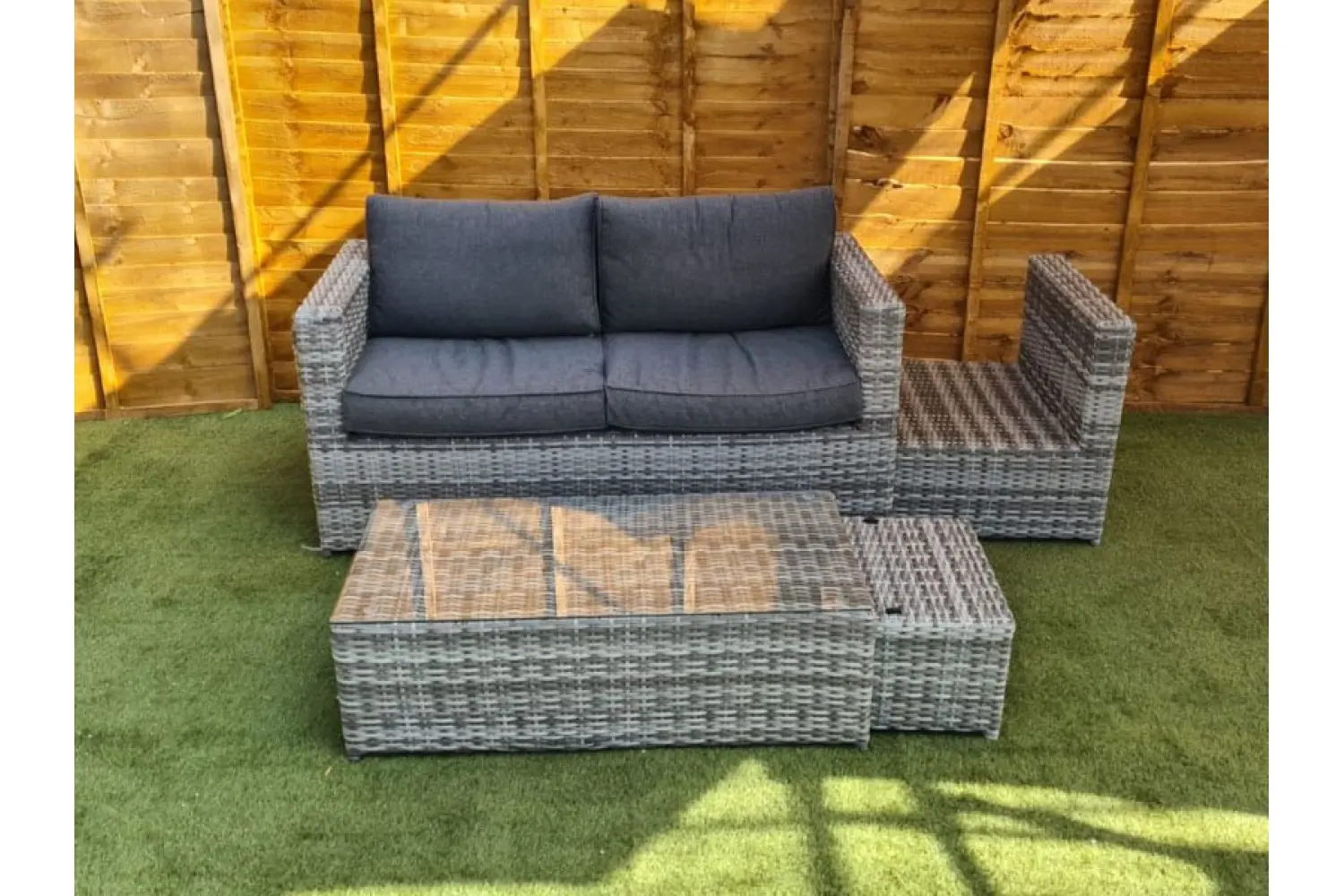 Sapcote 6pc Hideaway Lounge Set in Grey Rattan  - photo 2