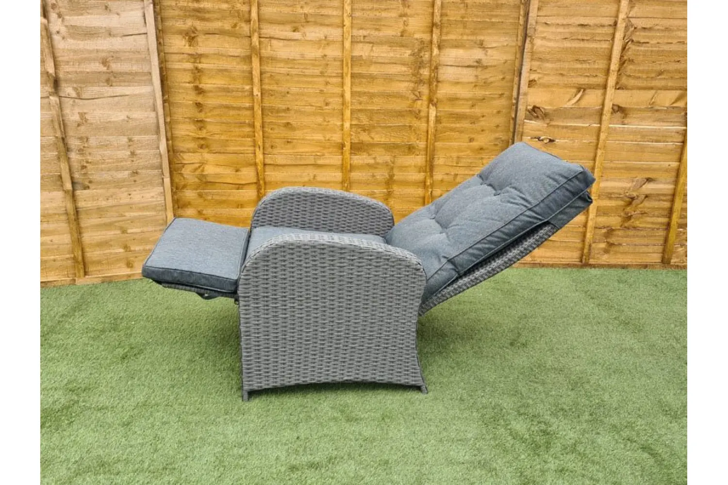 Burton Reclining Rattan Bistro Set + Built in Footrests - photo 2