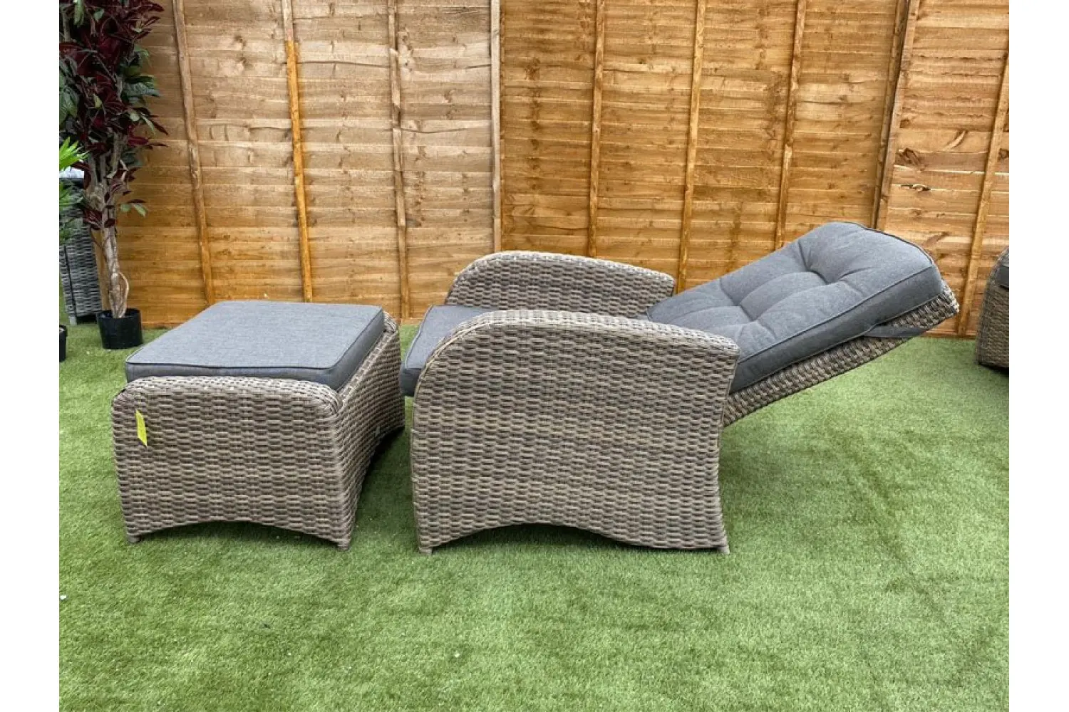 Burbage Reclining Rattan Sofa Set + Adjustable Table in Cappuccino - photo 5
