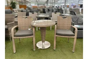 Sharnford Stacking Rattan Bistro Set in Brown