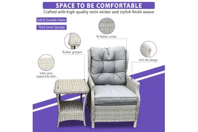Sapcote Deluxe Reclining Set in Natural Rattan