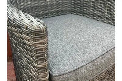 Sapcote 6 Seater Rectangular Dining Set in Dark Grey Rattan