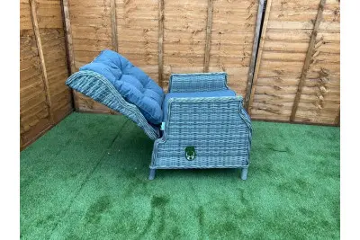 Sapcote Deluxe Reclining Set in Grey Rattan