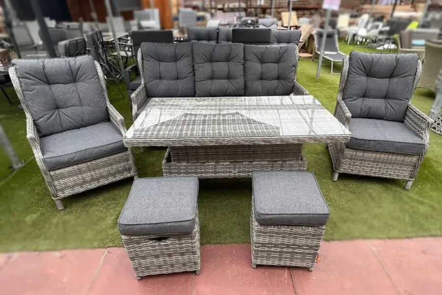 Customer Reviews for Sapcote Deluxe Reclining Lounge Set + Height Adjustable Table in Grey Rattan