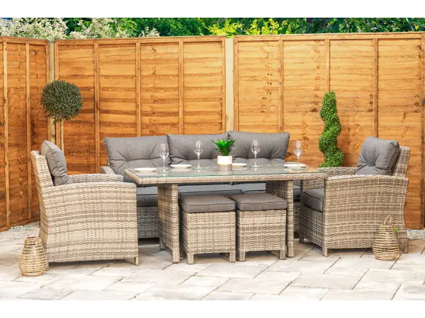 Sections rearrange to suit your patio shape