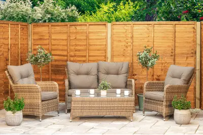 Sapcote Sofa Lounge Set in Brown Rattan 