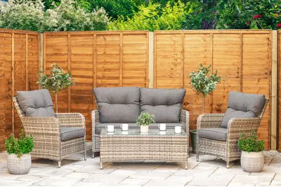 Sapcote Sofa Lounge Set in Grey Rattan 