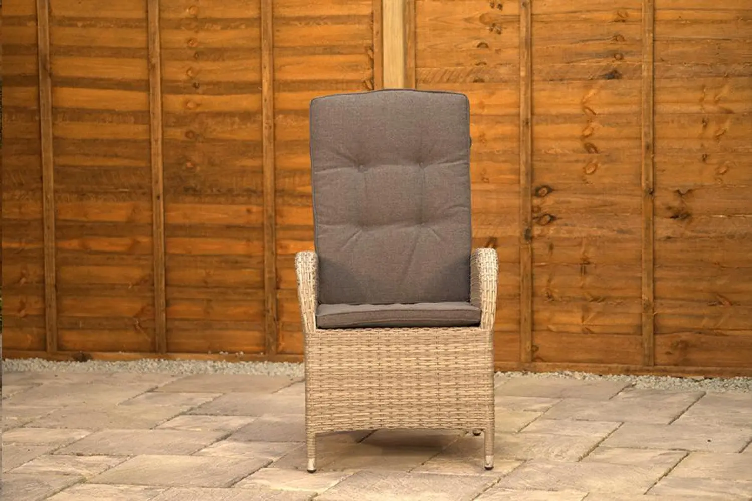 Burbage 6 Seater Round Reclining Dining Set in Silver Grey Rattan - photo 3