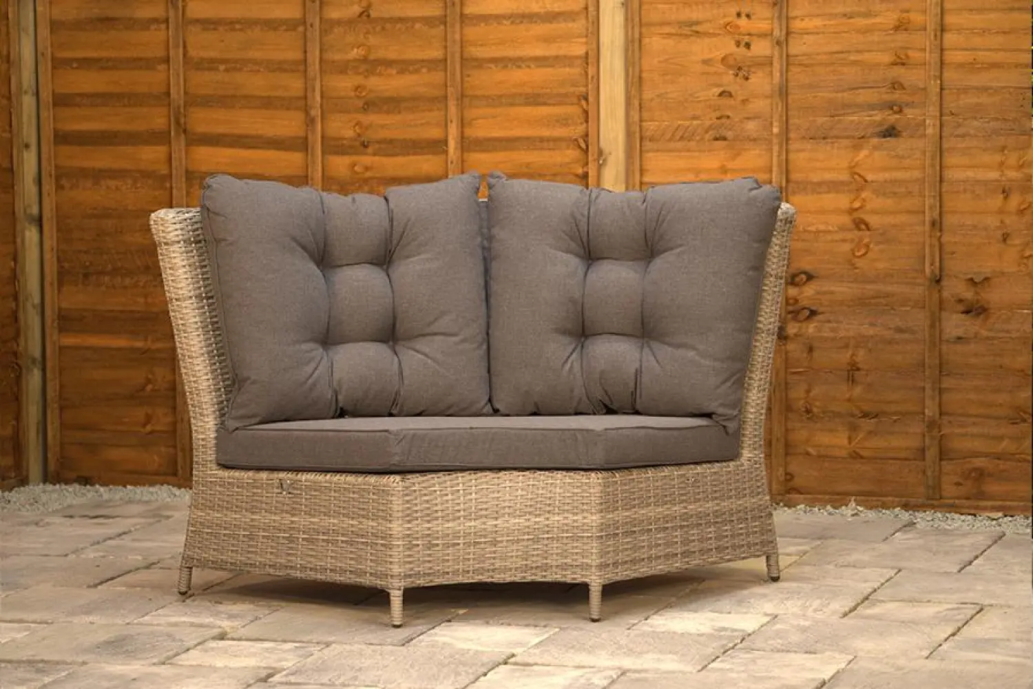 Burbage Large Rattan Corner Lounge Set with Height Adjustable Table in Latte  - photo 7