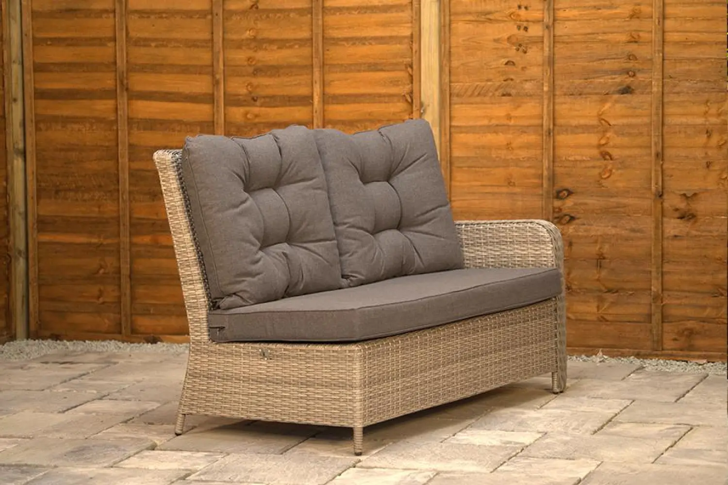 Burbage Large Rattan Corner Lounge Set with Height Adjustable Table in Latte  - photo 8