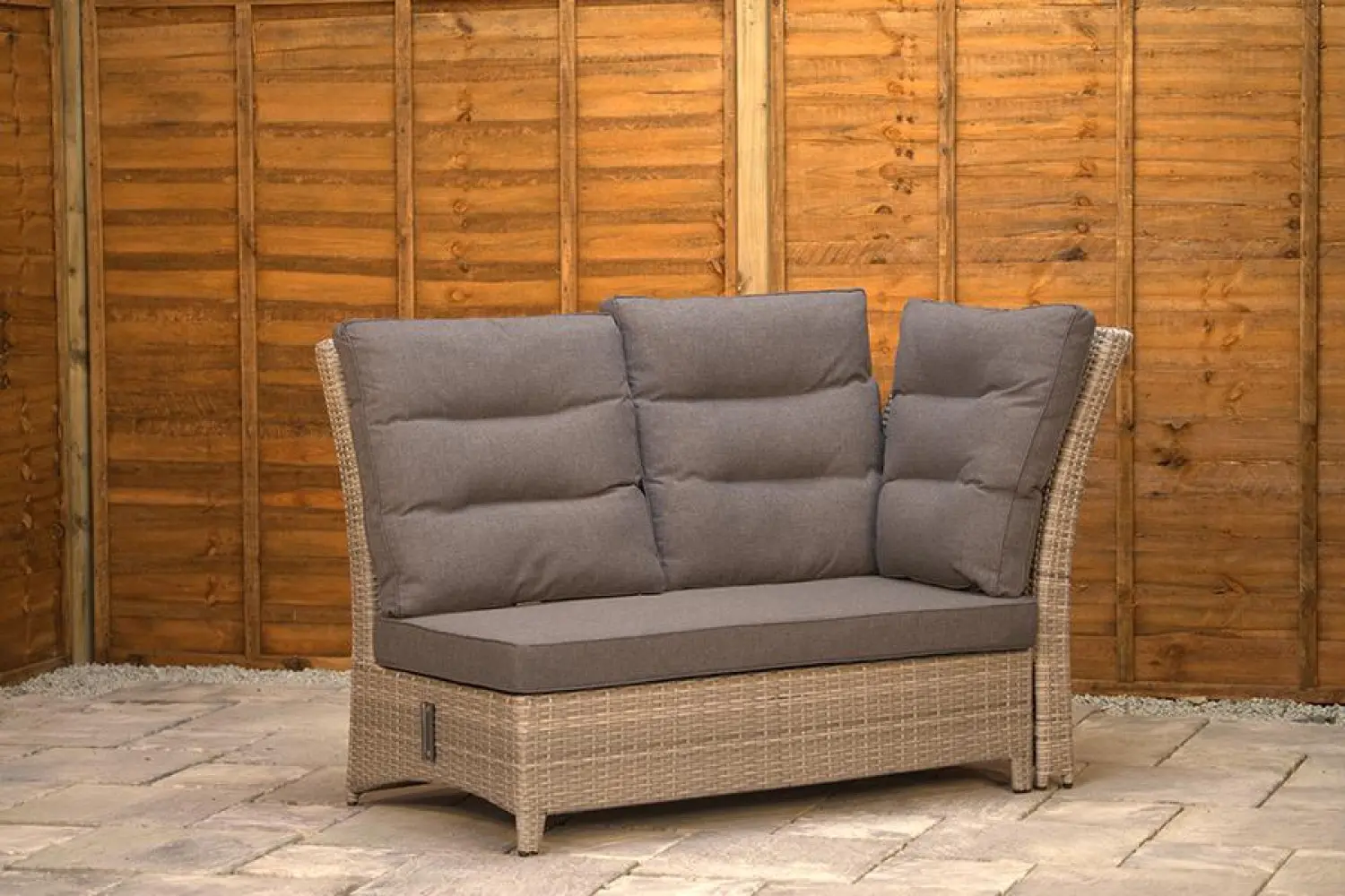 Burbage Reclining Rattan Corner Lounge Set in Silver Grey - photo 9