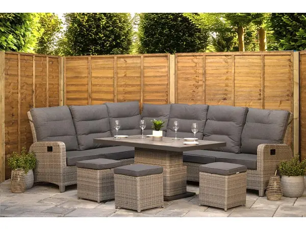 Two recliners built into the corner layout