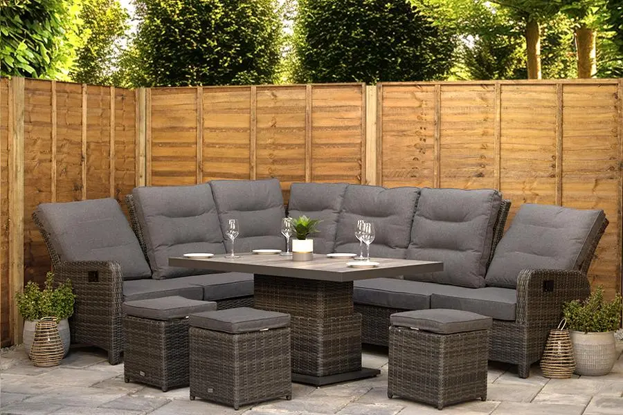 Customer Reviews for Burbage Reclining Rattan Corner Lounge Set in Stone Grey
