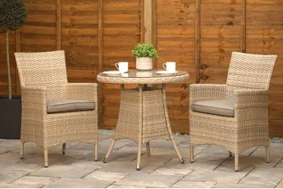 Sapcote Bistro Set in Natural Rattan