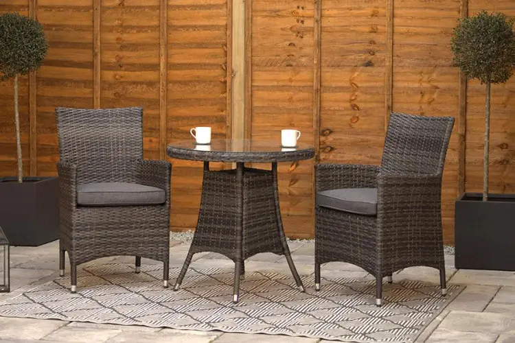 Sapcote Bistro Set in Charcoal Rattan