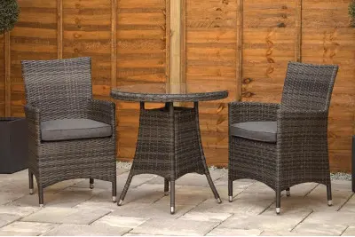 Sapcote Bistro Set in Charcoal Rattan