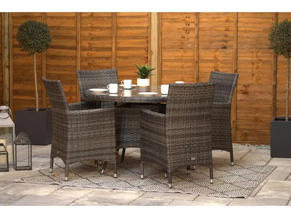 Dark Grey rattan that pairs with anthracite and slate
