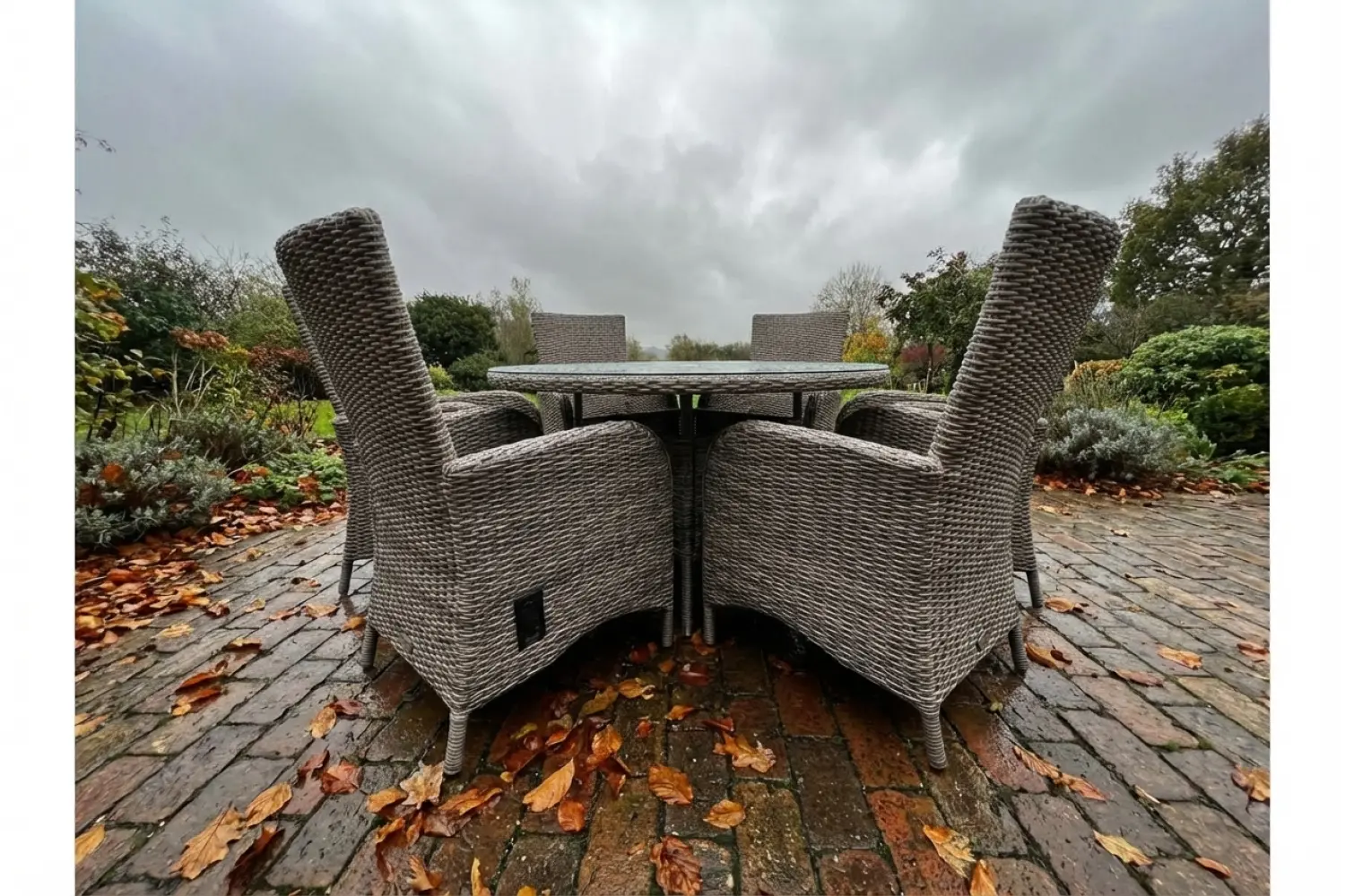 Burbage 6 Seater Round Reclining Dining Set in Cappuccino Rattan - photo 8