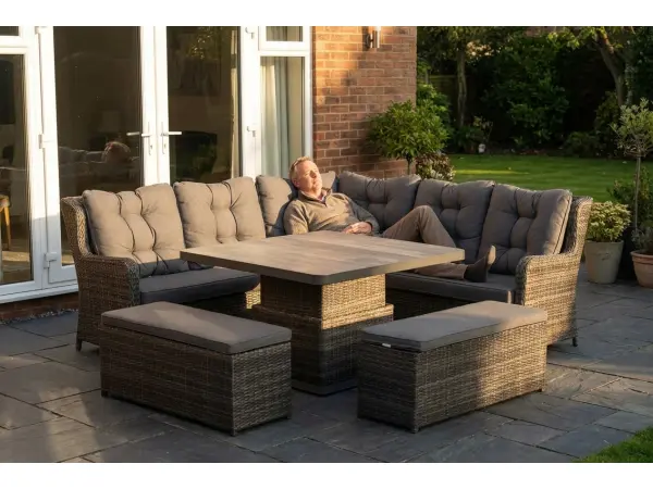 Move the corner sections around to suit the patio