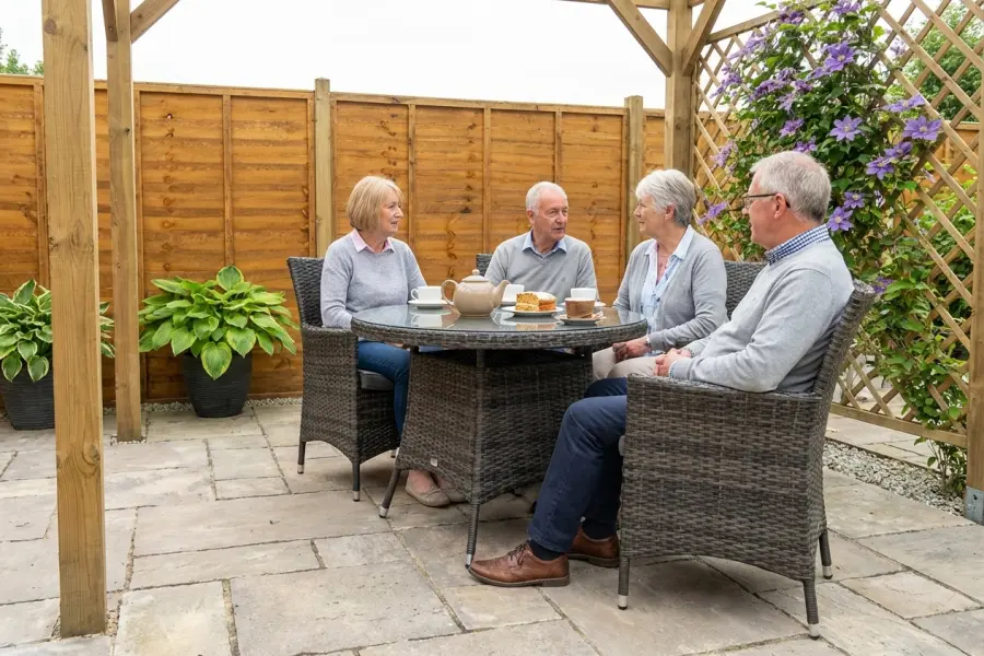 #AskGCS for Sapcote 4 Seater Round Dining Set in Dark Grey Rattan