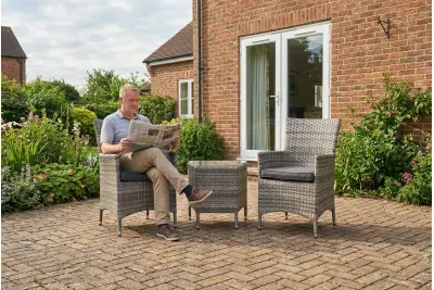 Sapcote Companion Set in Grey Rattan