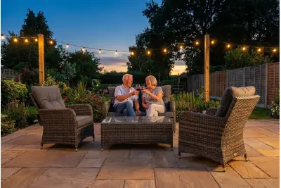 Sapcote Sofa Lounge Set Dark Grey Rattan 