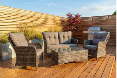 Sapcote Sofa Lounge Set Dark Grey Rattan 