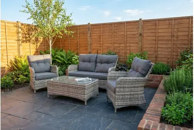 Sapcote Sofa Lounge Set in Grey Rattan 