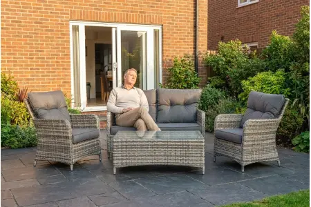 Sapcote Sofa Lounge Set in Grey Rattan 