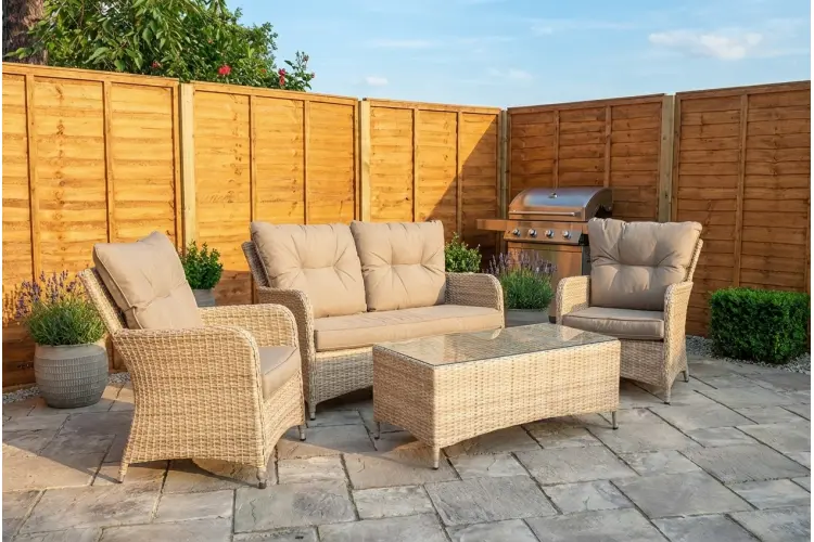 Sapcote Sofa Lounge Set in Natural Rattan