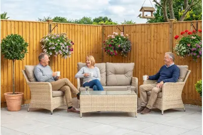Sapcote Sofa Lounge Set in Natural Rattan