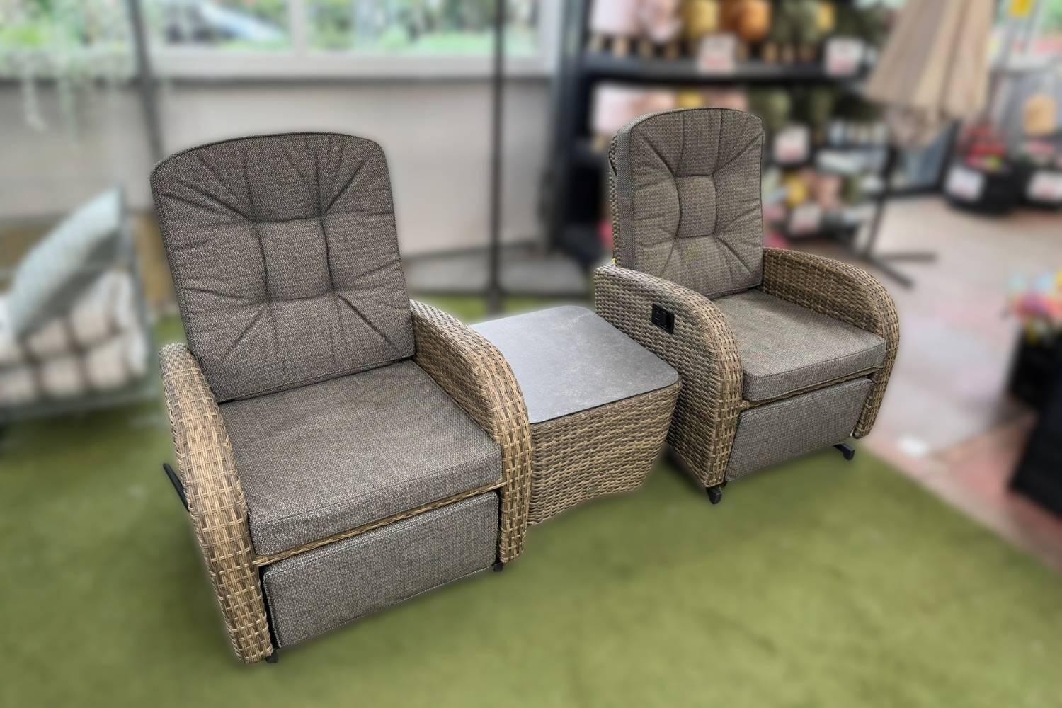 Burbage 2026 Rocking/Non-Rocking Recliner Bistro Set Cappuccino Brown