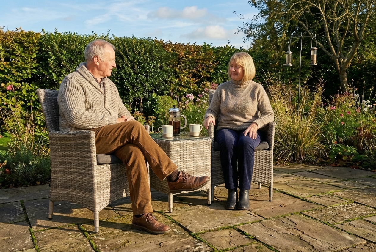 Sapcote Companion Set in Grey Rattan