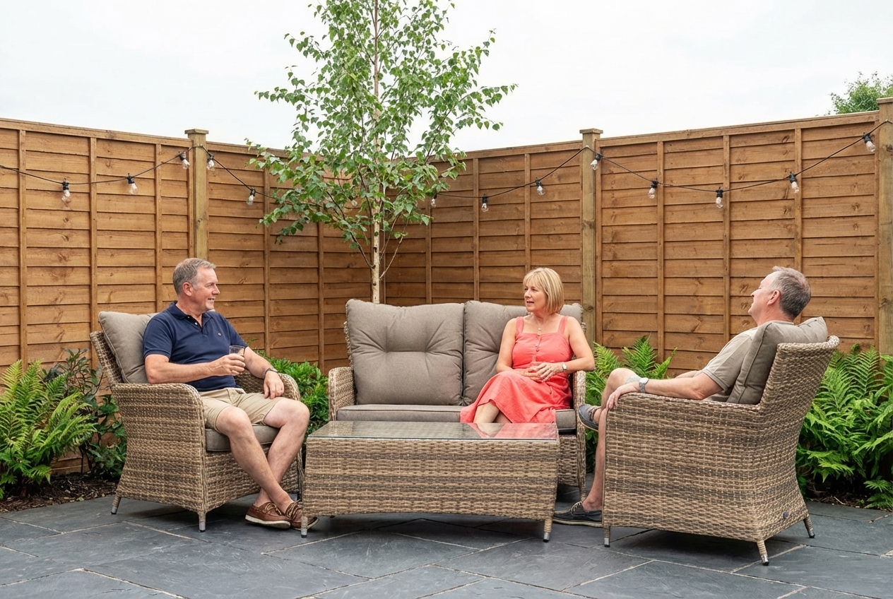 Sapcote Sofa Lounge Set in Brown Rattan 